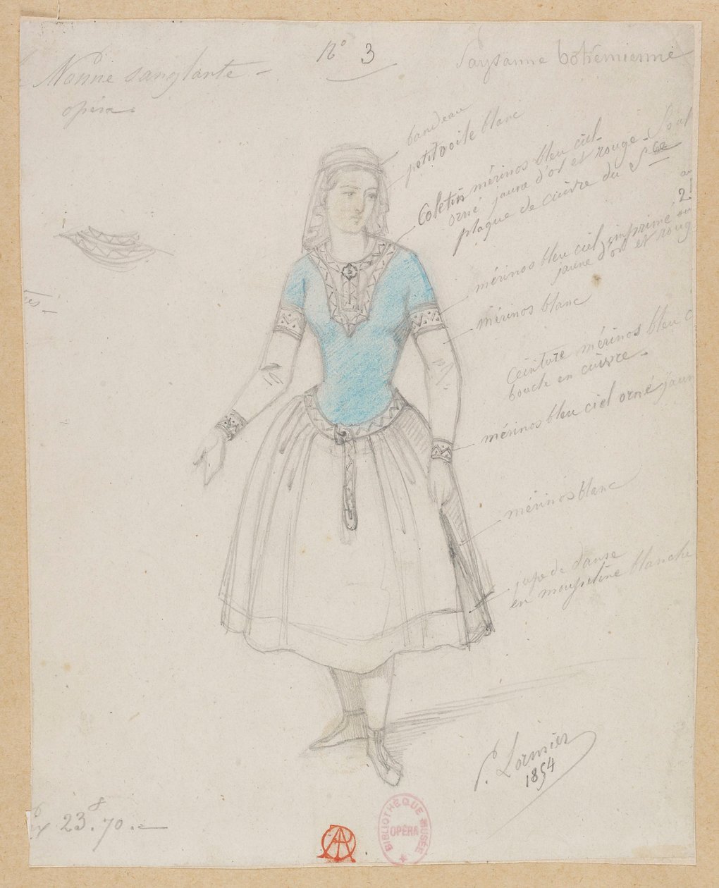 Gounod - La monaca sanguinaria - Quattro modelli di costumi di Paul Lormier - 3. Contadina boema da Paul Lormier
