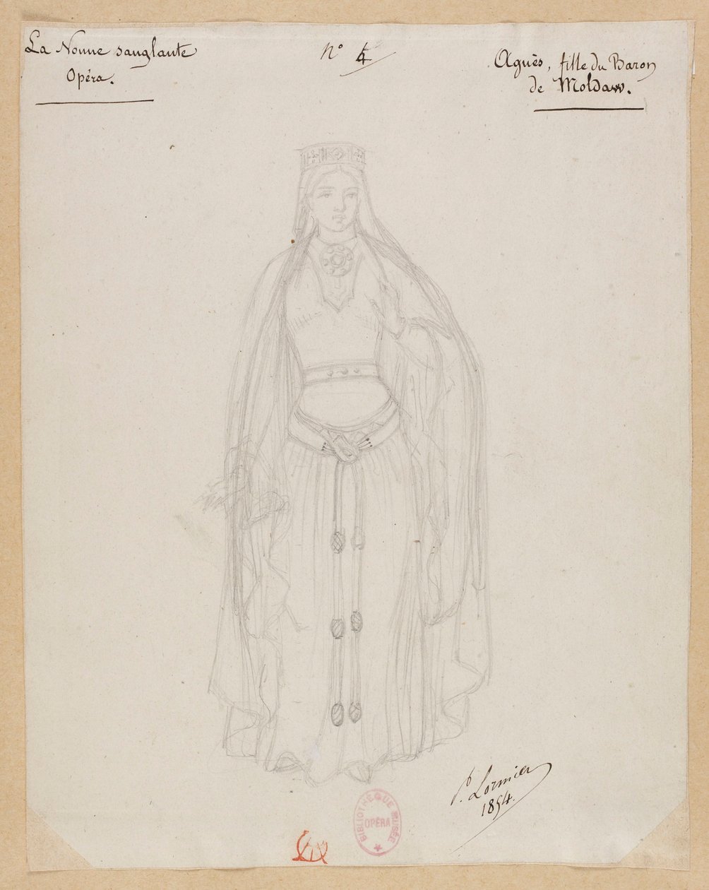 Gounod - La monaca sanguinaria - Quattro modelli di costumi di Paul Lormier - 4. Agnese, figlia del barone Moldaw da Paul Lormier