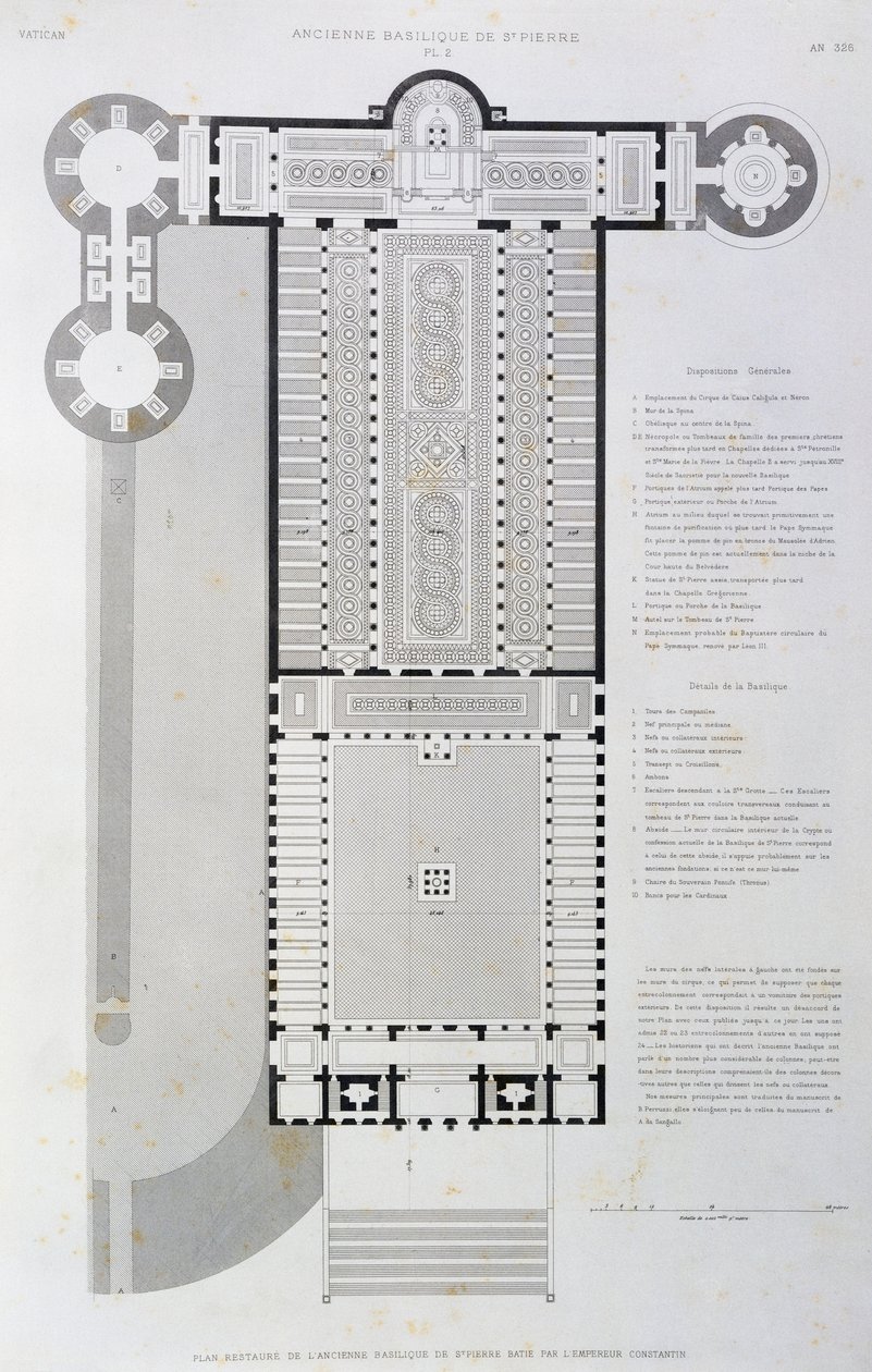 Pianta restaurata della Basilica Antica costruita dall
