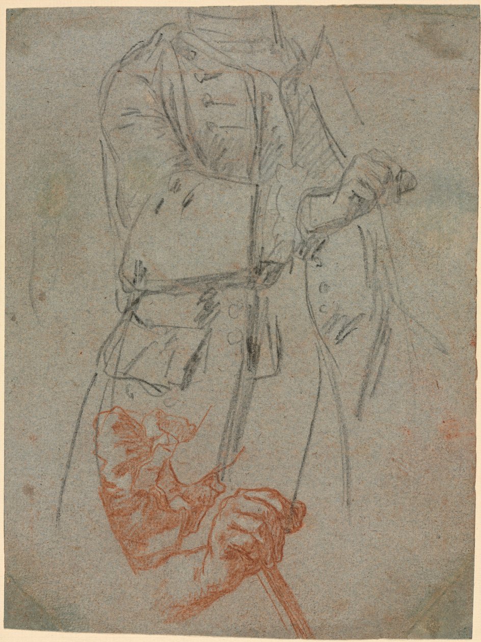 Studi di un costume, manica e mano da Paul Michel Hossard