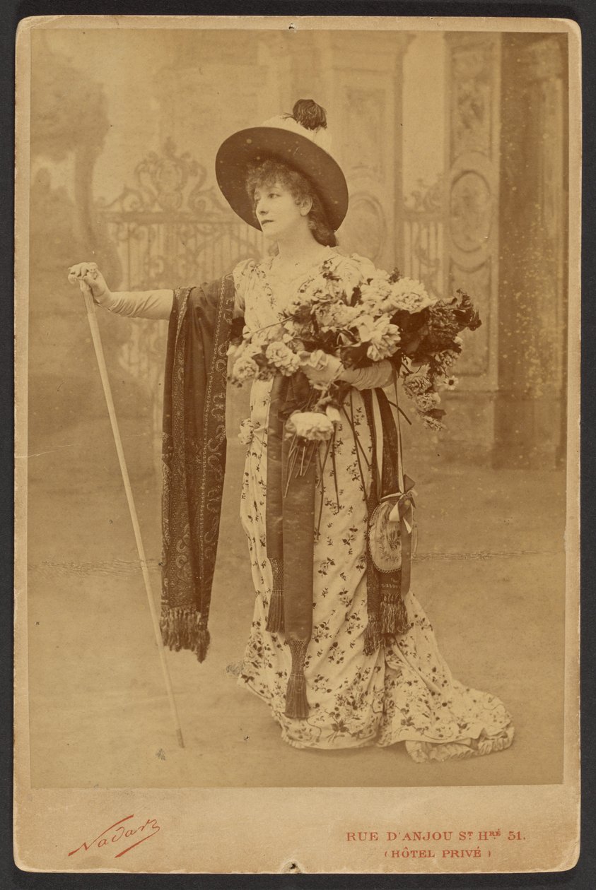 Sarah Bernhardt nel ruolo di Floria in La Tosca da Paul Nadar