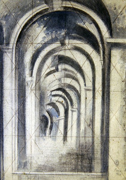 Archi (studio), quadrettato per il trasferimento da Paul Nash