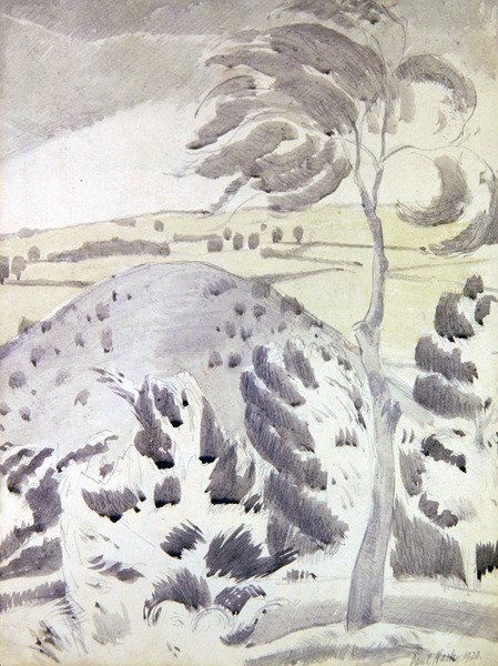 Collina e albero da Paul Nash