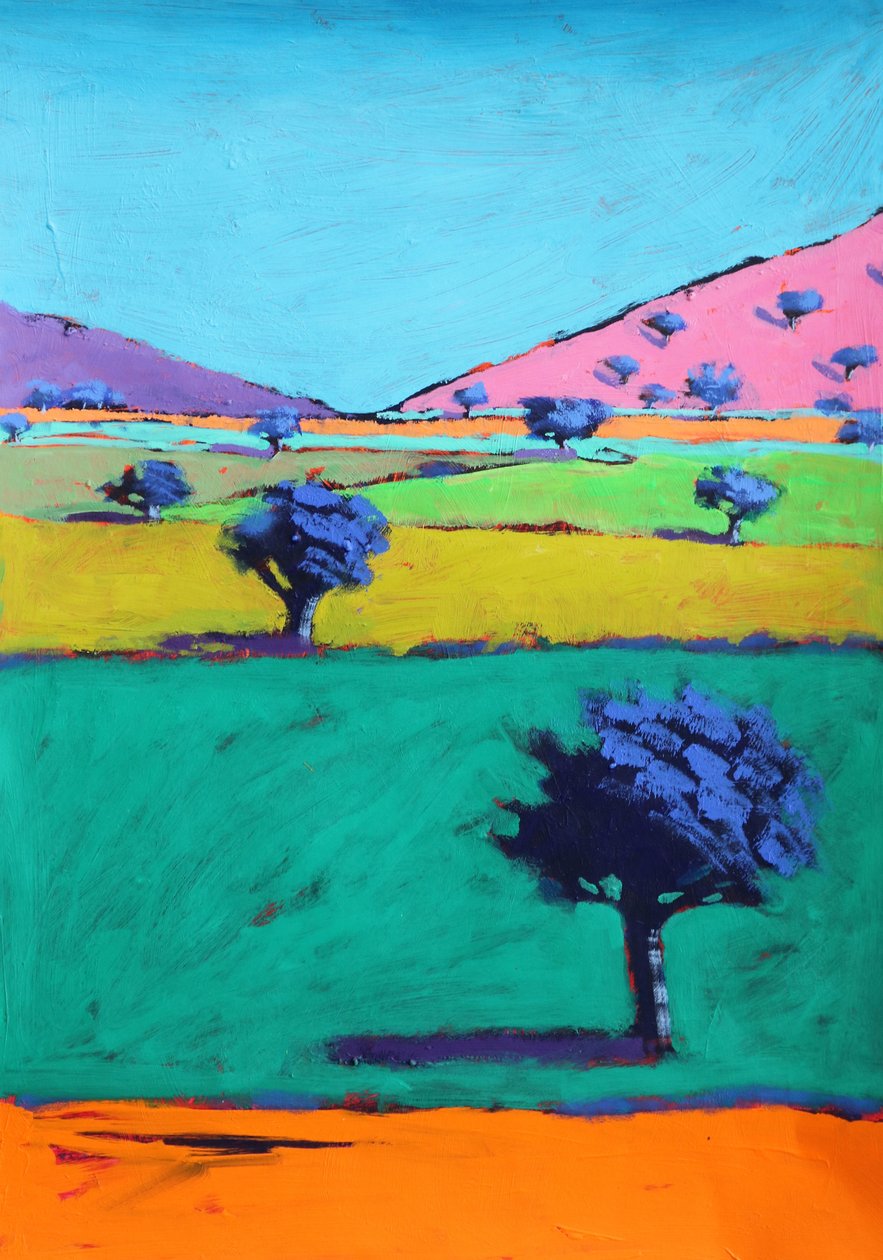 Berrow Down, 2021 (acrilico su carta) da Paul Powis