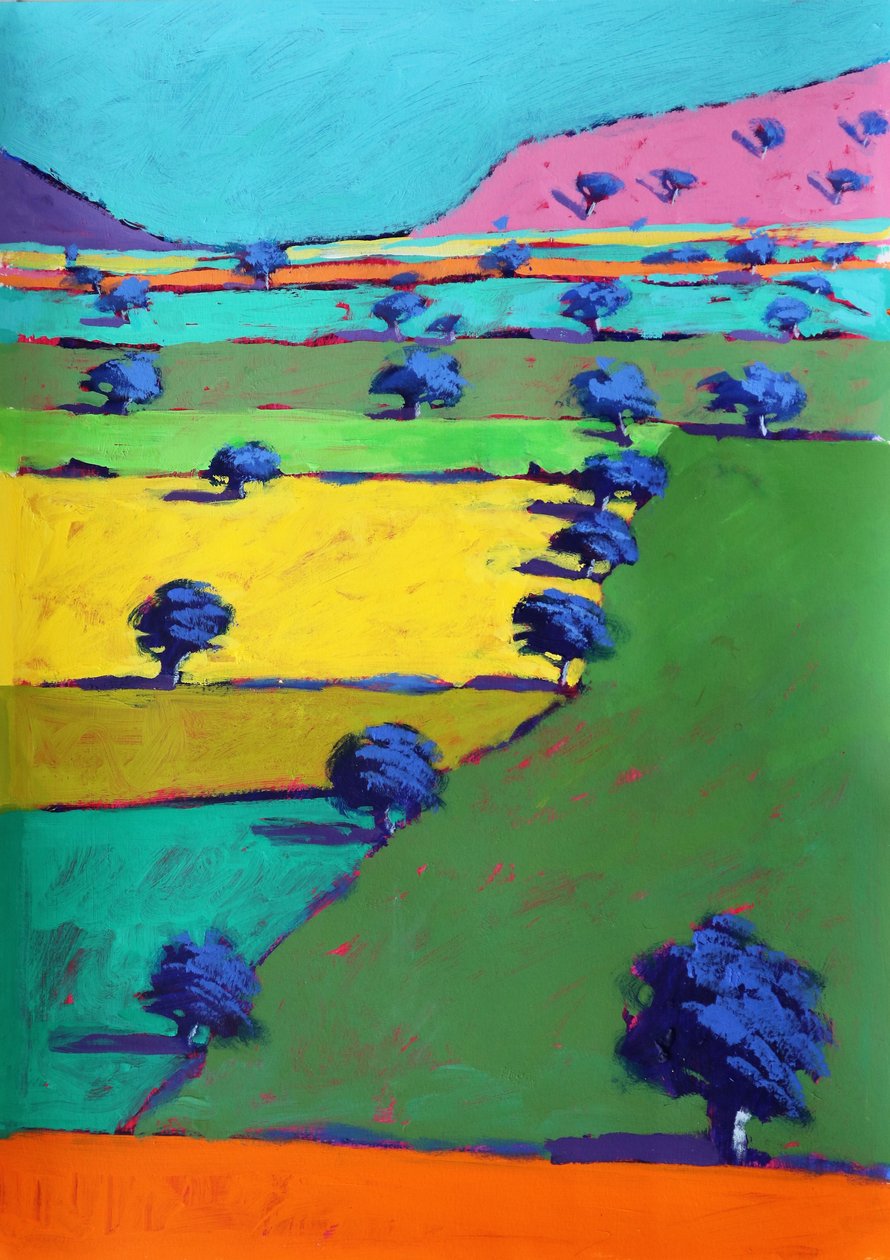 Hollybush, 2021 (acrilico su carta) da Paul Powis