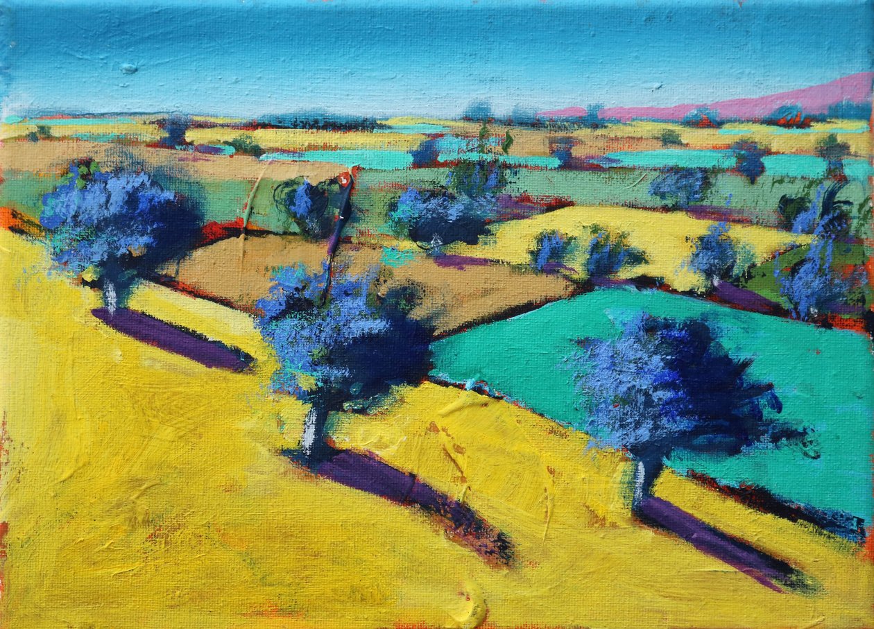 Collina gialla, 2021 (acrilico su tela) da Paul Powis