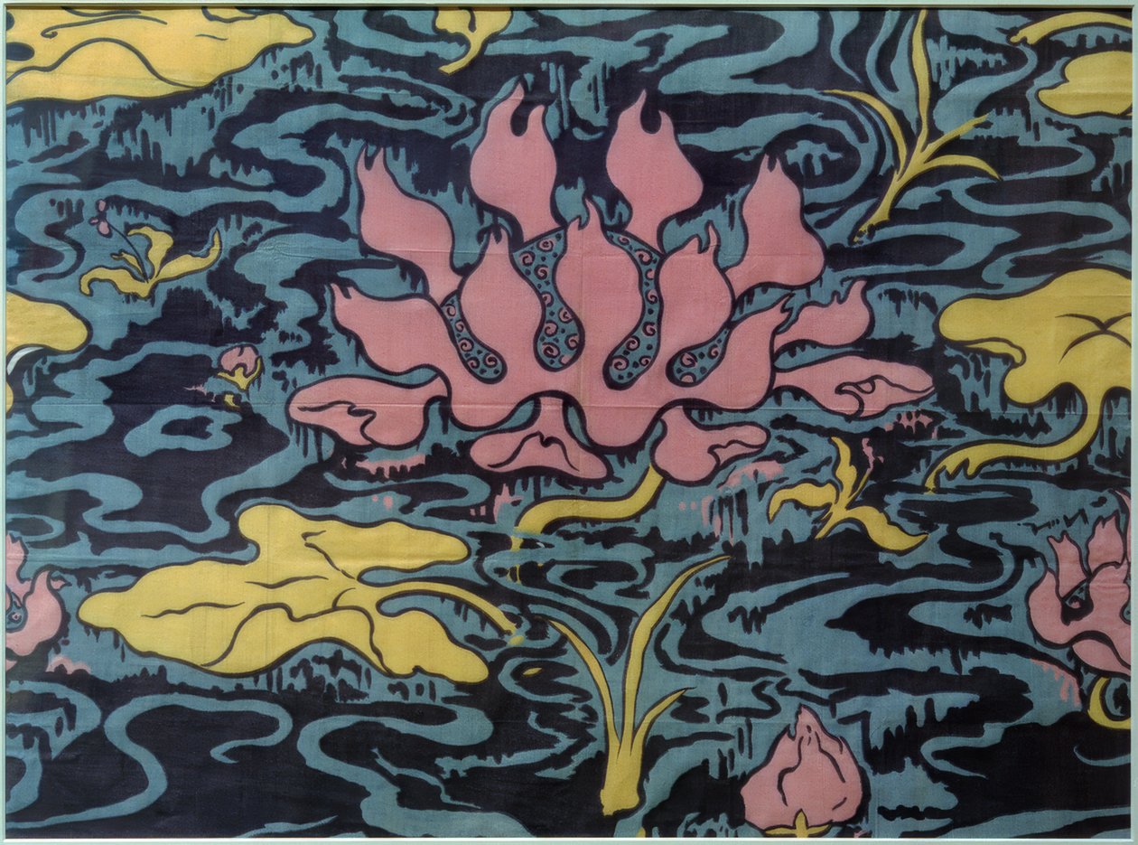 Tessuto decorativo con ninfea da Paul Elie Ranson