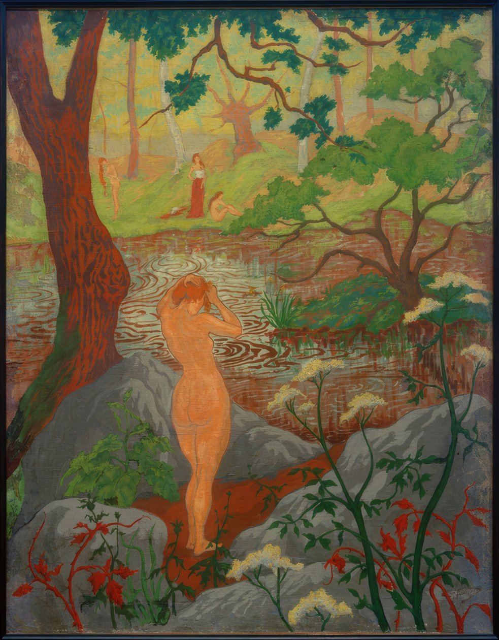 Nudo femminile che si pettina presso lo stagno da Paul Elie Ranson