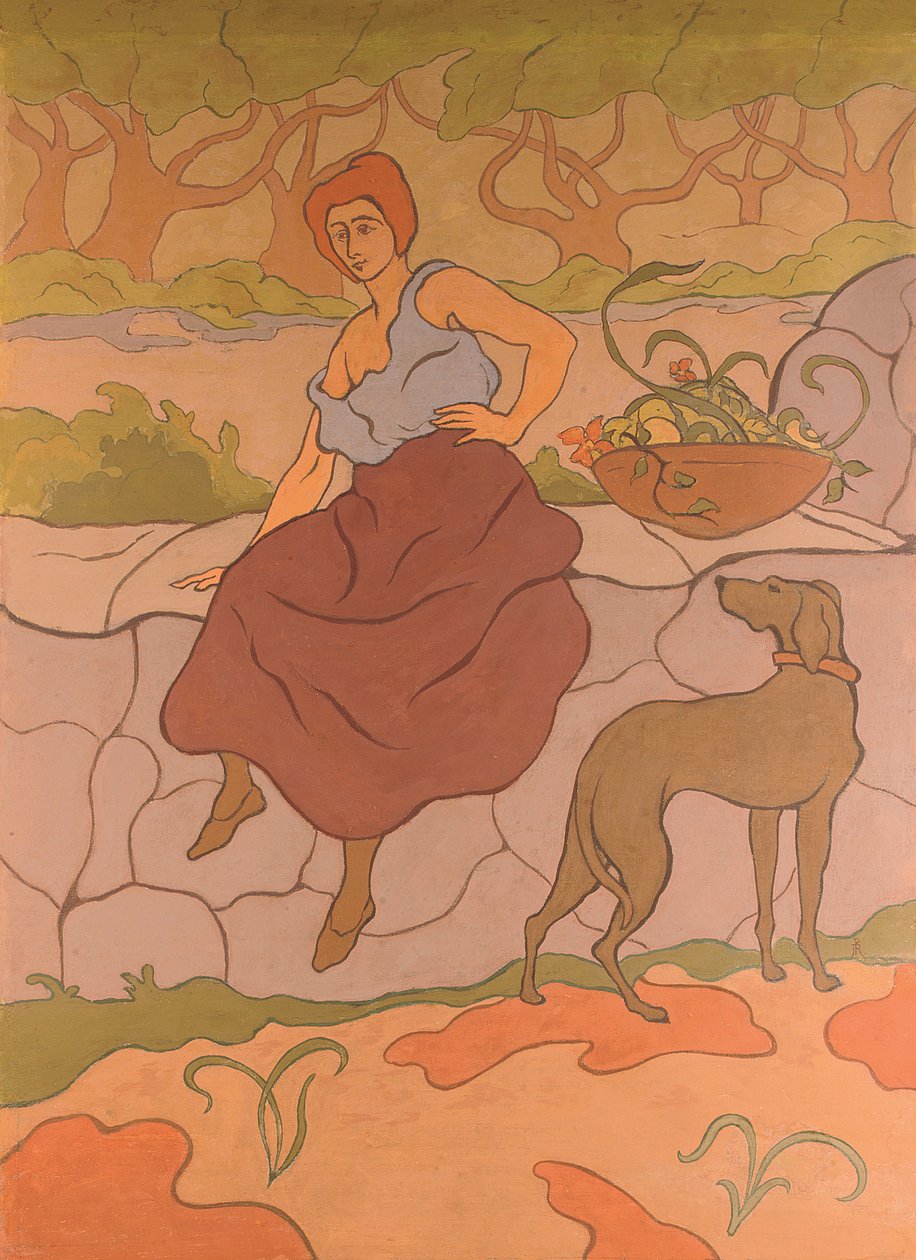 Donna e cane con collare da Paul Elie Ranson