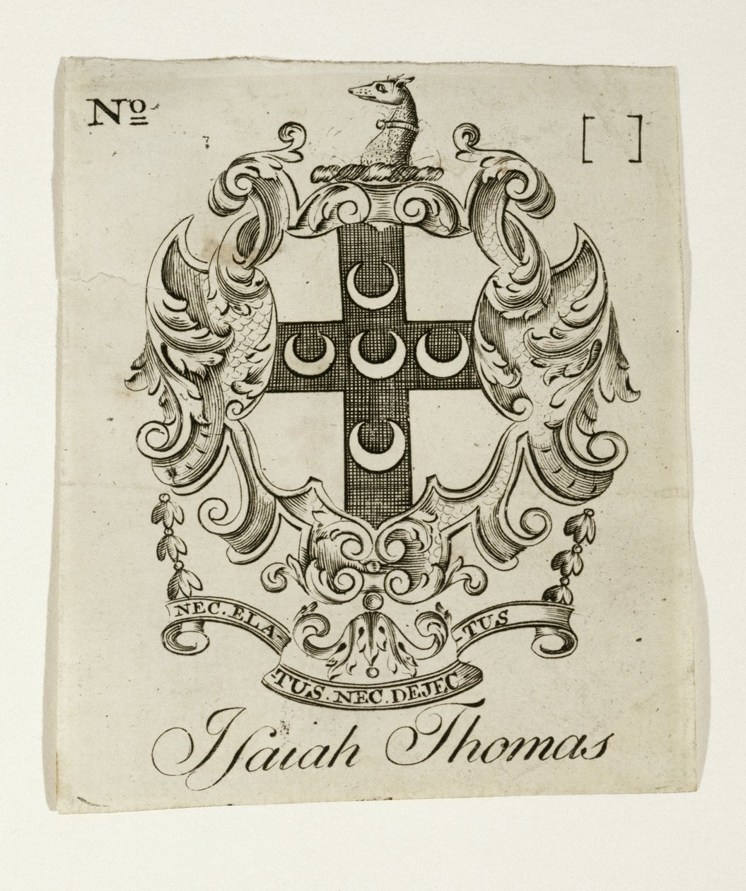 Ex libris per Isaiah Thomas (1749-1831), c. 1765-1770 da Paul Revere