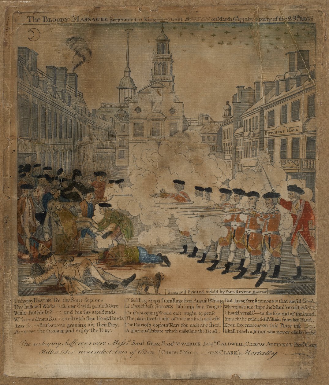 Il massacro sanguinoso da Paul Revere