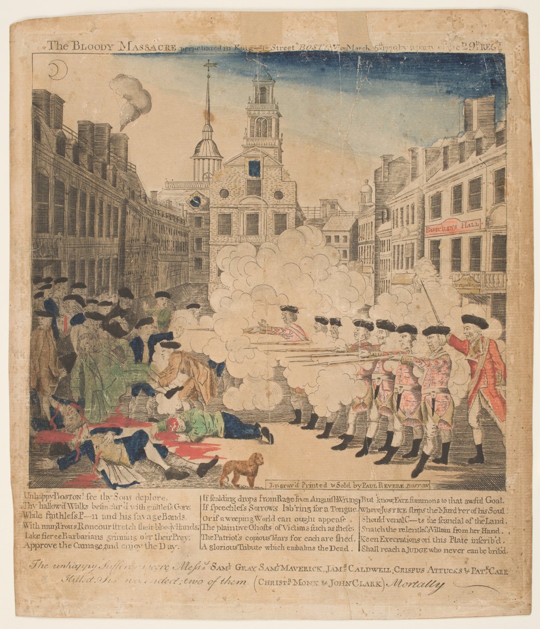 Il massacro di Boston, 5 marzo 1770 da Paul Revere
