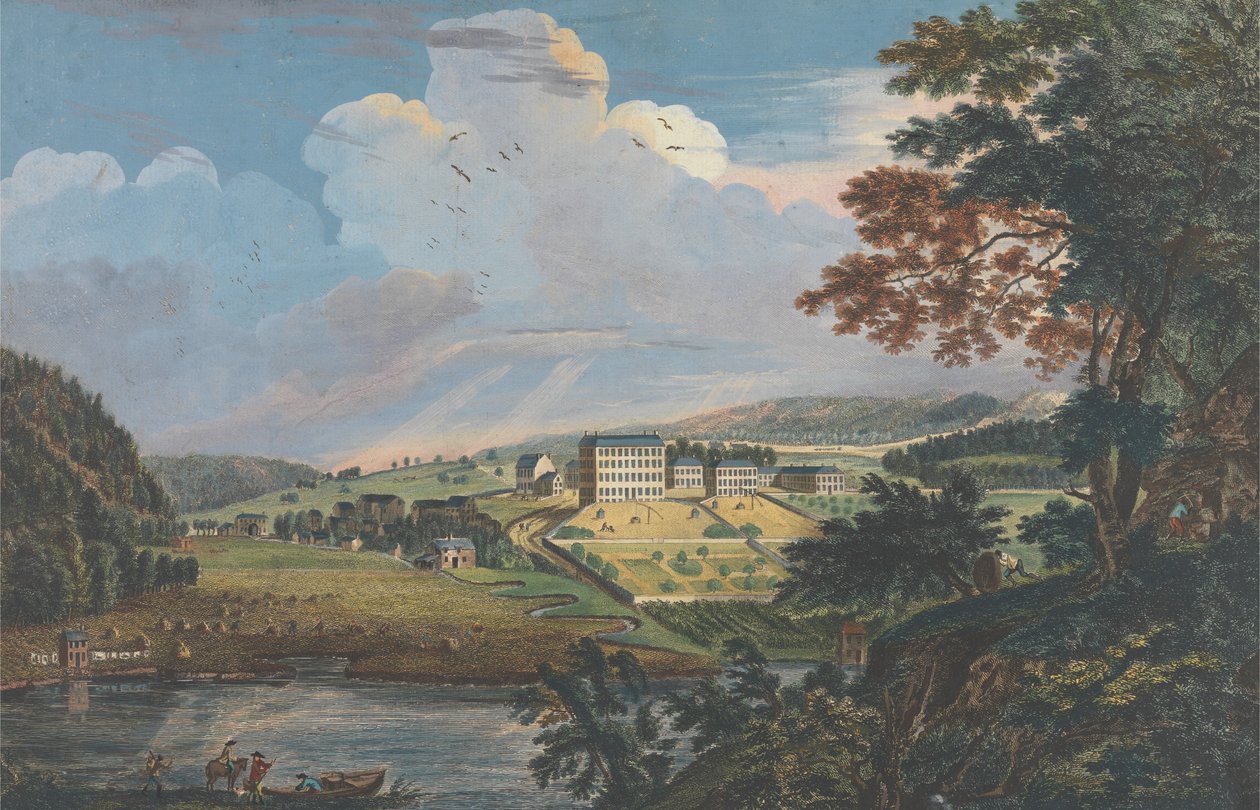 Veduta di Bethlehem, il grande insediamento moravo nella provincia della Pennsylvania da Paul Sandby
