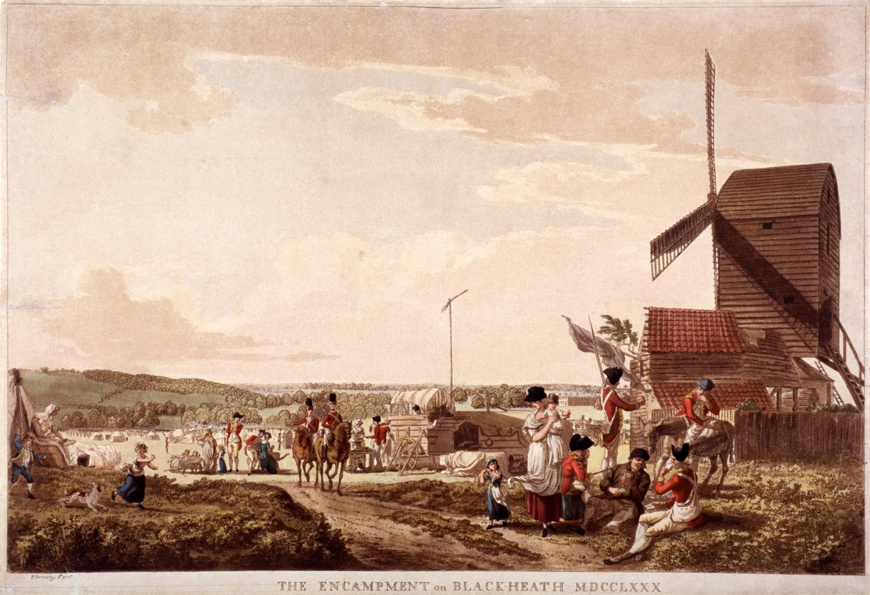 Accampamento su Blackheath, Greenwich, Londra, 1780 da Paul Sandby
