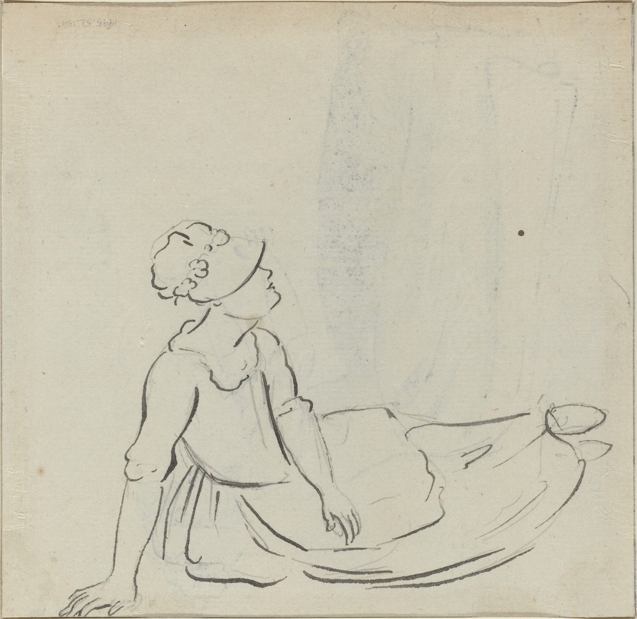 Ragazza con cappello reclinata (verso) da Paul Sandby