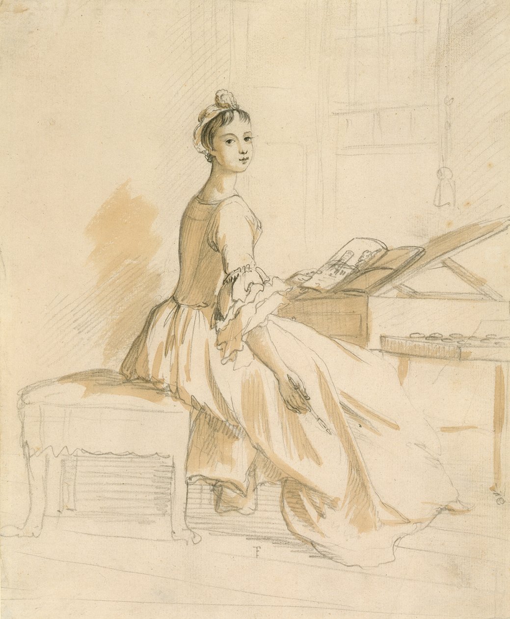 Ritratto di una signora a un tavolo da disegno da Paul Sandby