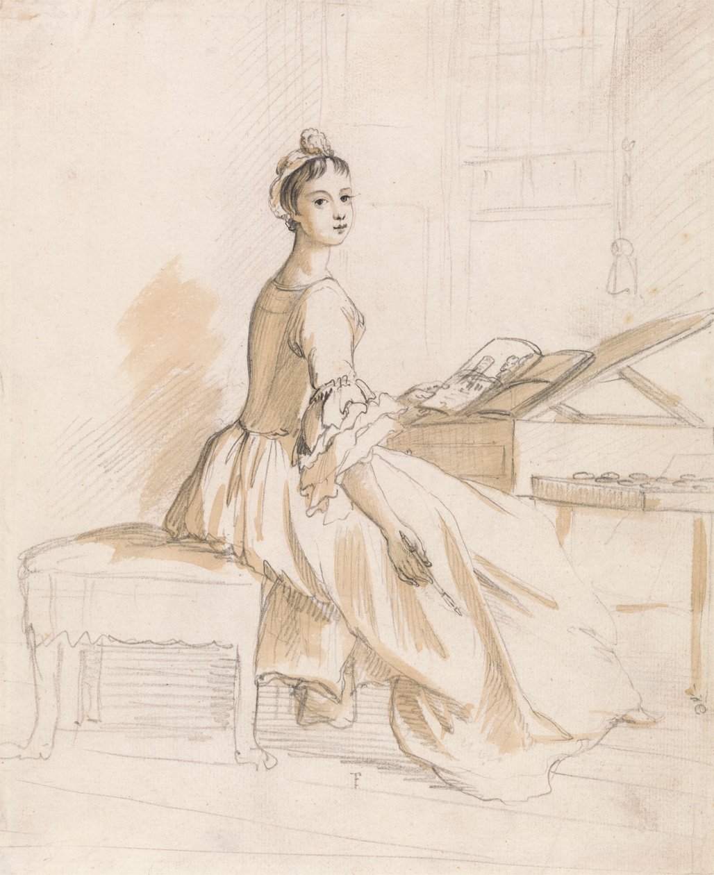 Ritratto di una signora al tavolo da disegno da Paul Sandby