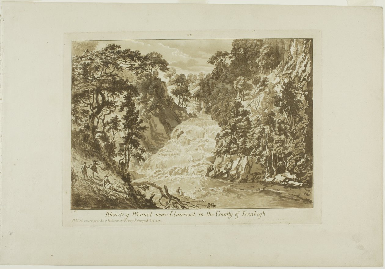 Rhaidr-y Wennel vicino a Llanrwst nella contea di Denbigh da Paul Sandby