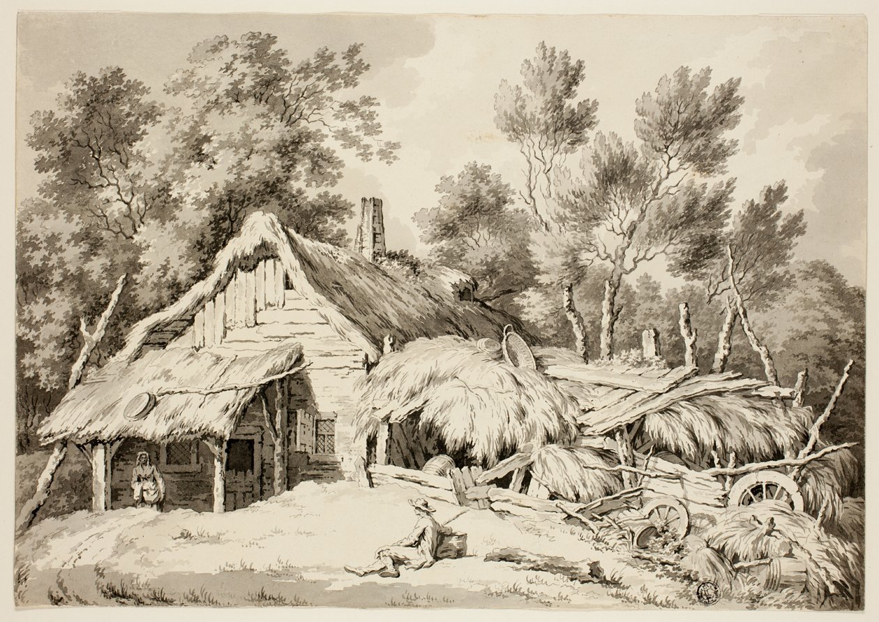 Cottage con tetto di paglia da Paul Sandby