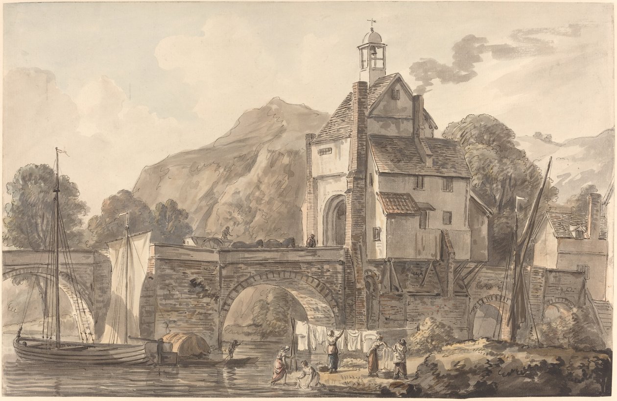Il Ponte a Bridgnorth nello Shropshire da Paul Sandby