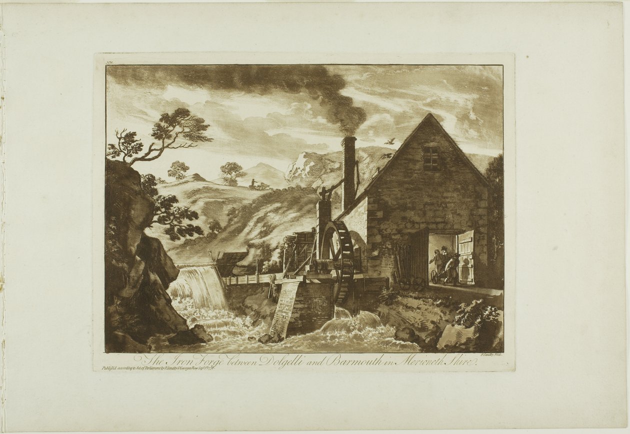 La fucina del ferro tra Dolgelli e Barmouth nella contea di Merioneth da Paul Sandby
