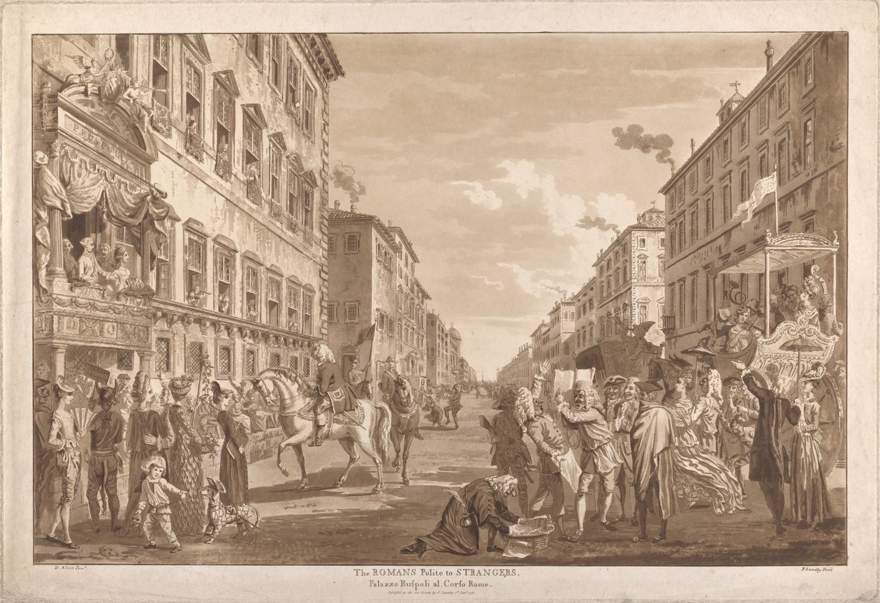 I romani cortesi con gli stranieri da Paul Sandby