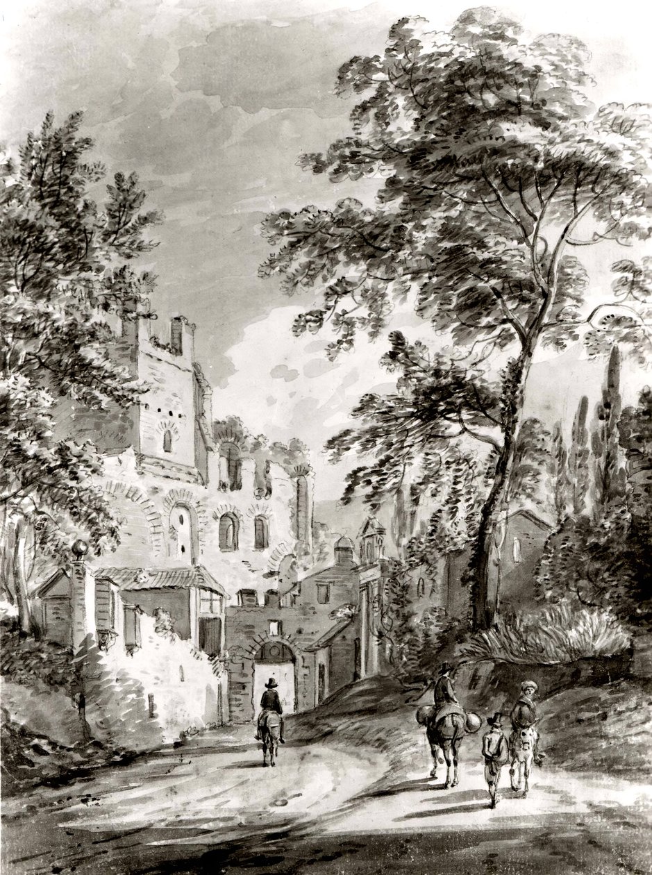 Viaggiatori che entrano in una città da Paul Sandby