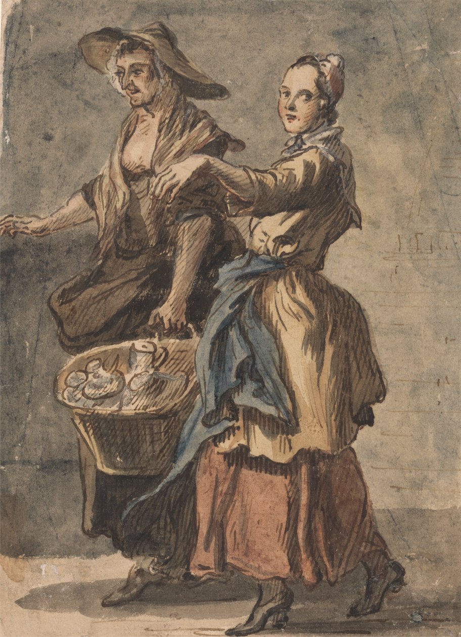 Due Donne che Tengono un Cesto da Paul Sandby