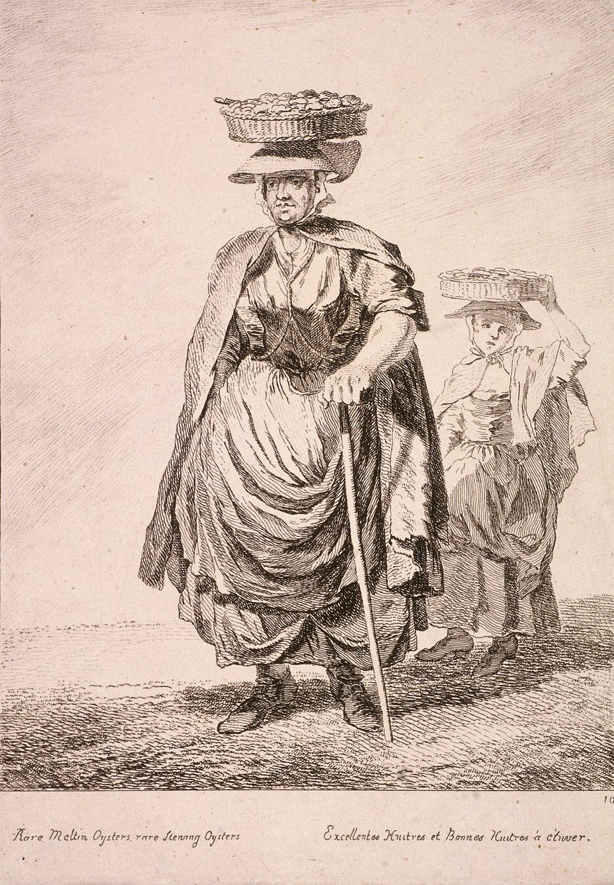 Due venditori di ostriche, Grida di Londra, 1760 da Paul Sandby