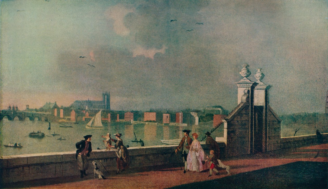 Vista dalla terrazza della Vecchia Somerset House, c1770 da Paul Sandby