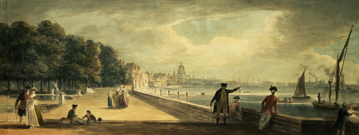 Vista della città dalla terrazza di Somerset House da Paul Sandby