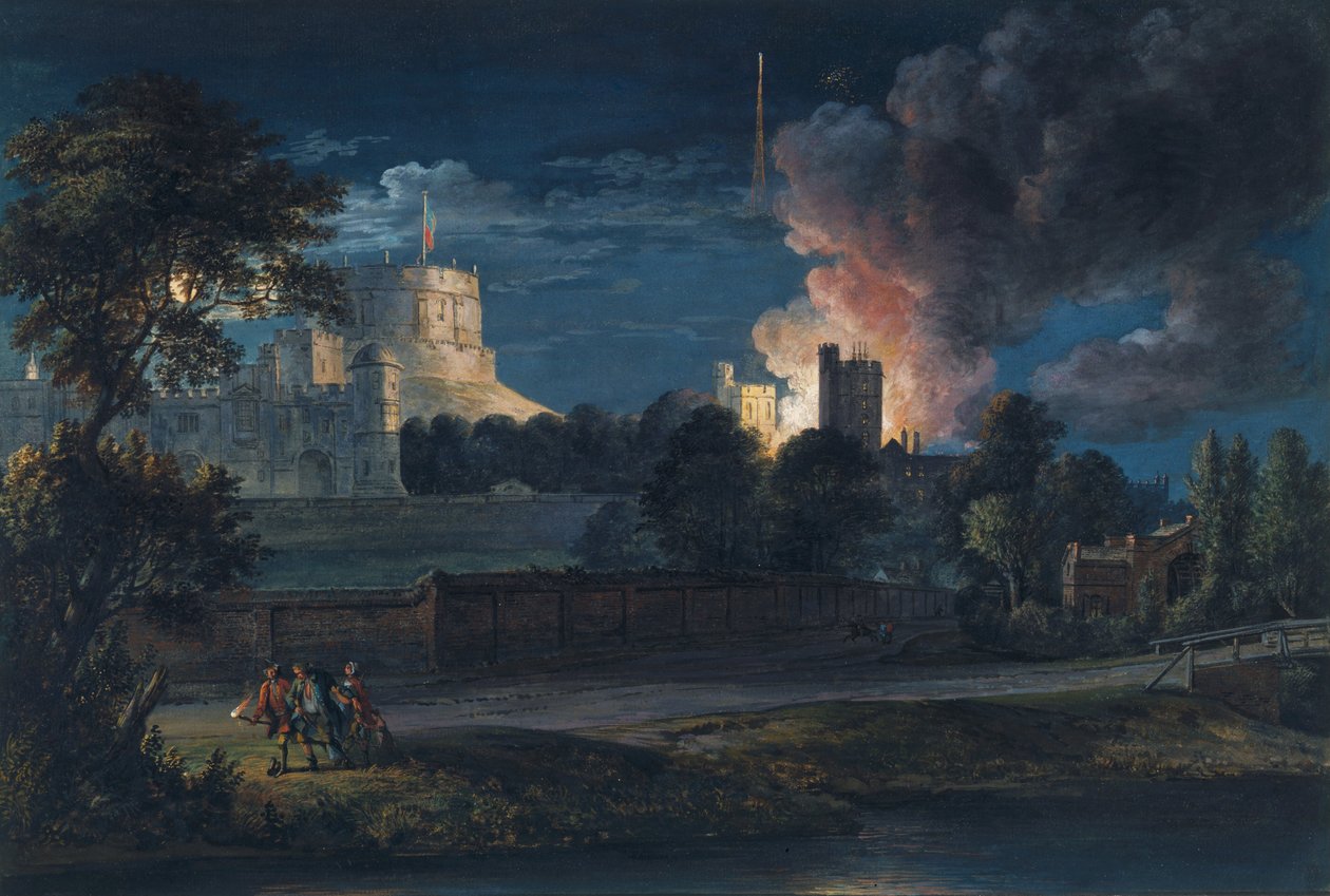 Castello di Windsor da Datchet Lane in una notte di festa, 1768 da Paul Sandby
