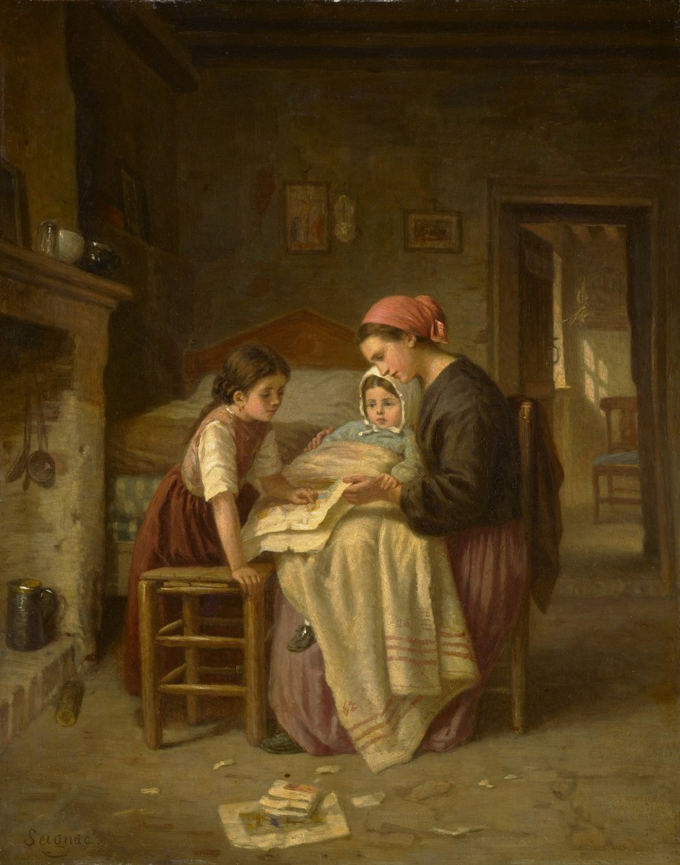 Il bambino malato, c.1870-75 da Paul Seignac