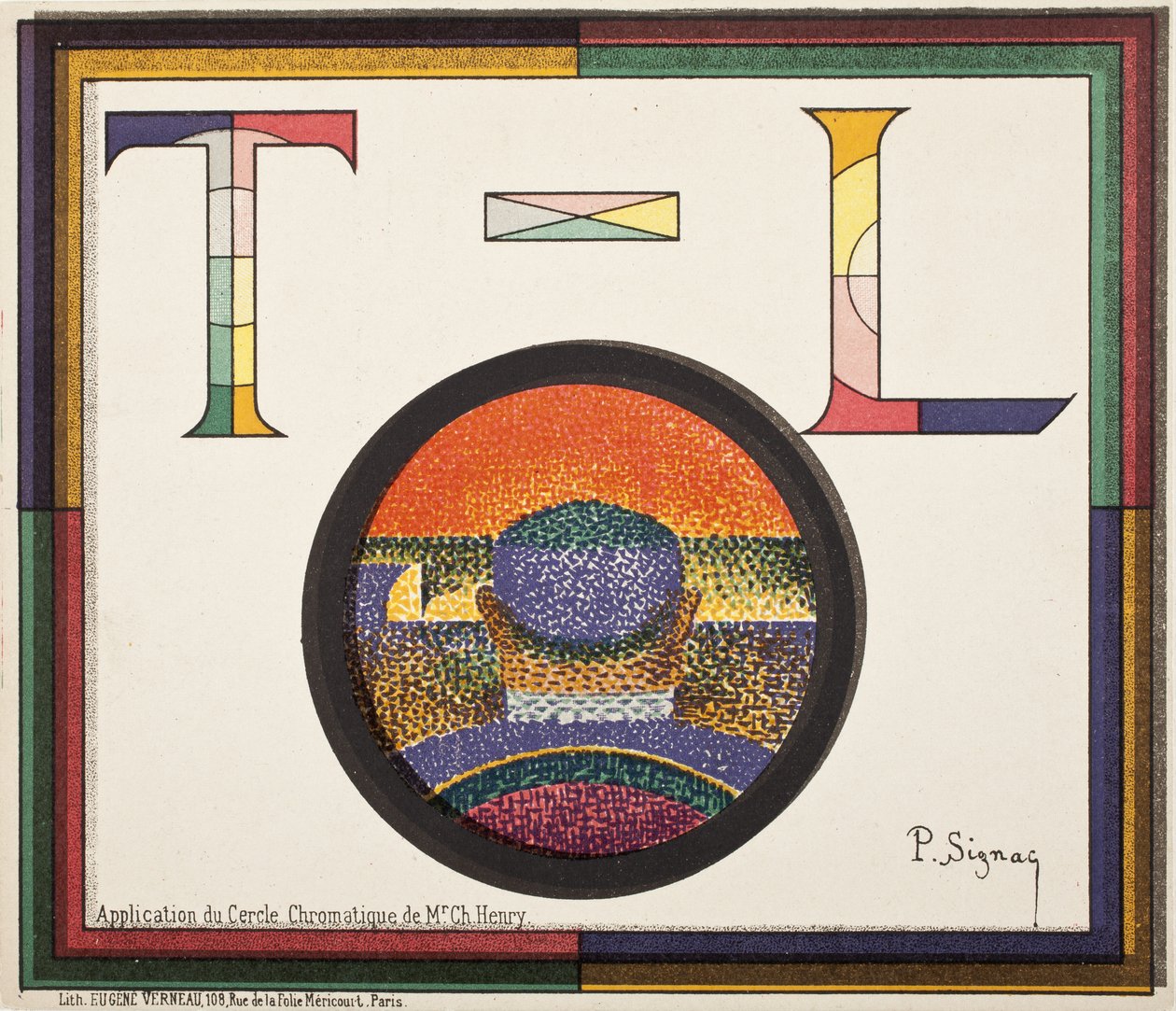 Applicazione del cerchio cromatico del signor Charles Henry da Paul Signac