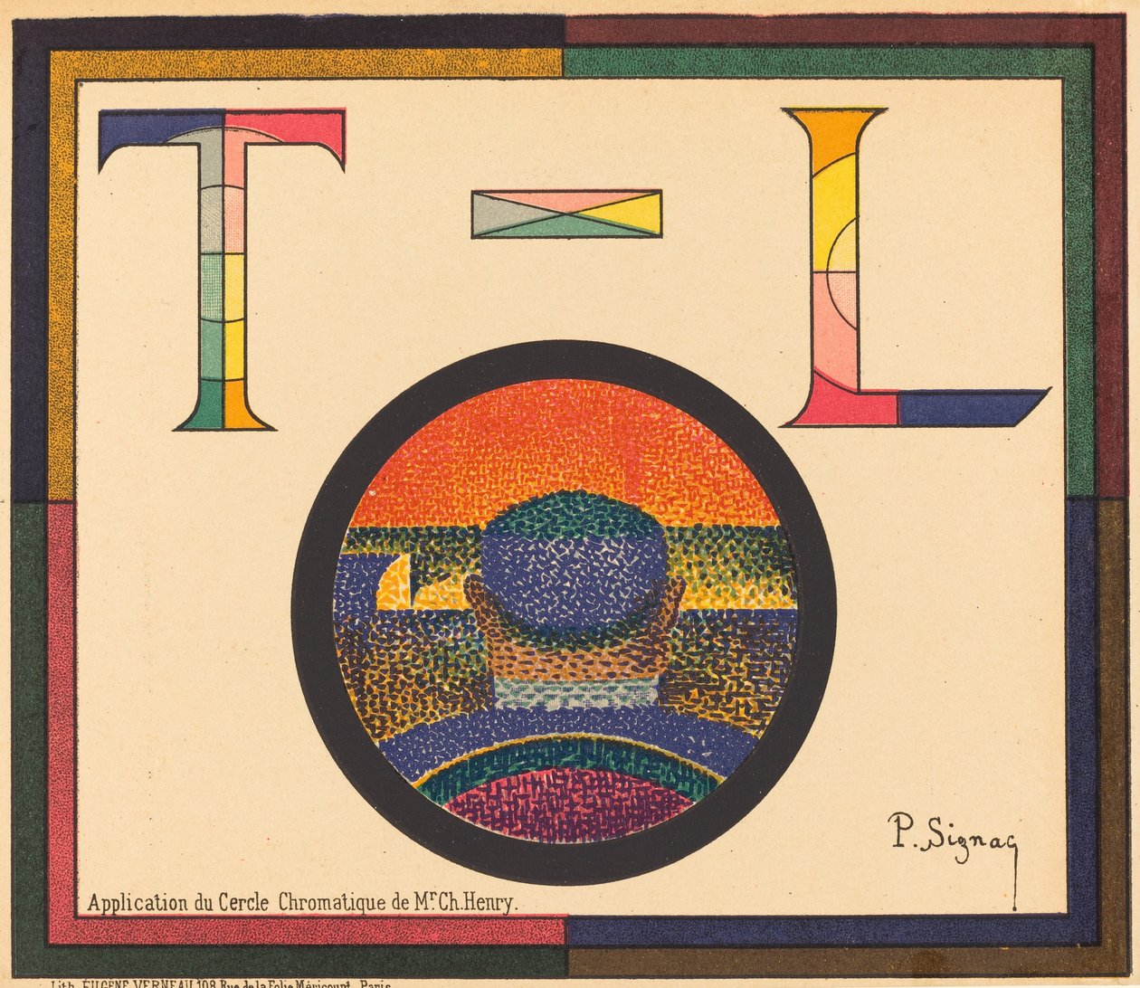 Applicazione del cerchio cromatico di Mr. Ch. Henry da Paul Signac