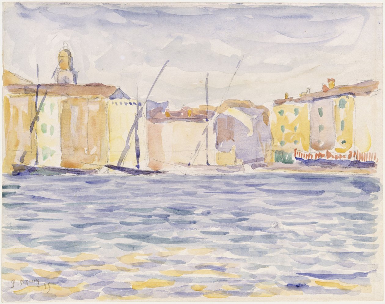 Case presso un approdo nel Sud da Paul Signac