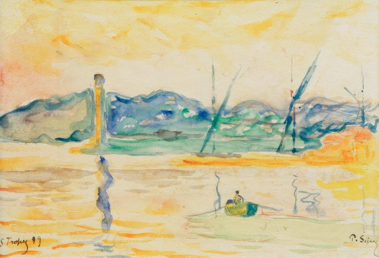 Ingresso del porto di Saint-Tropez al tramonto da Paul Signac