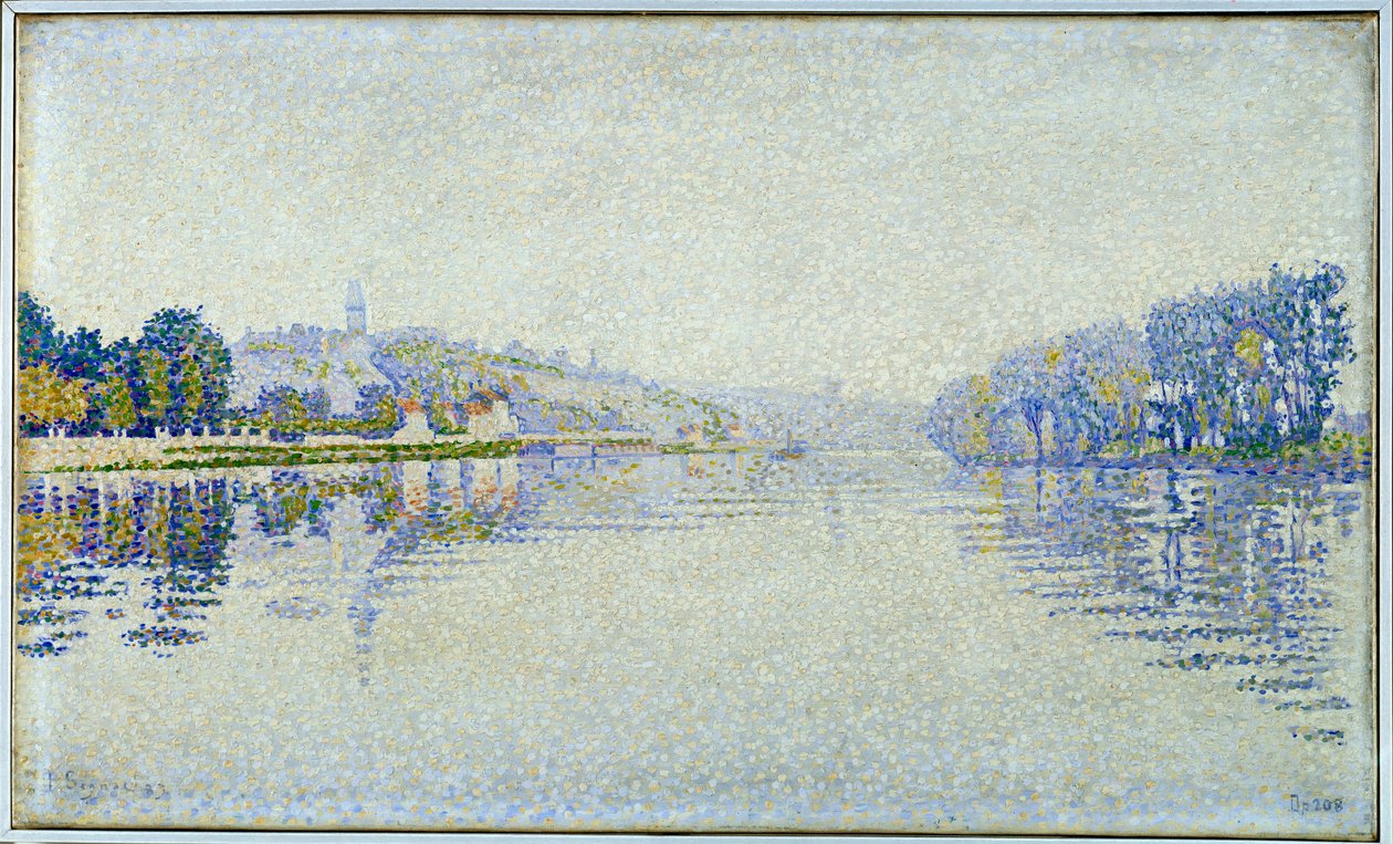 Riva del fiume, la Senna e Herblay da Paul Signac