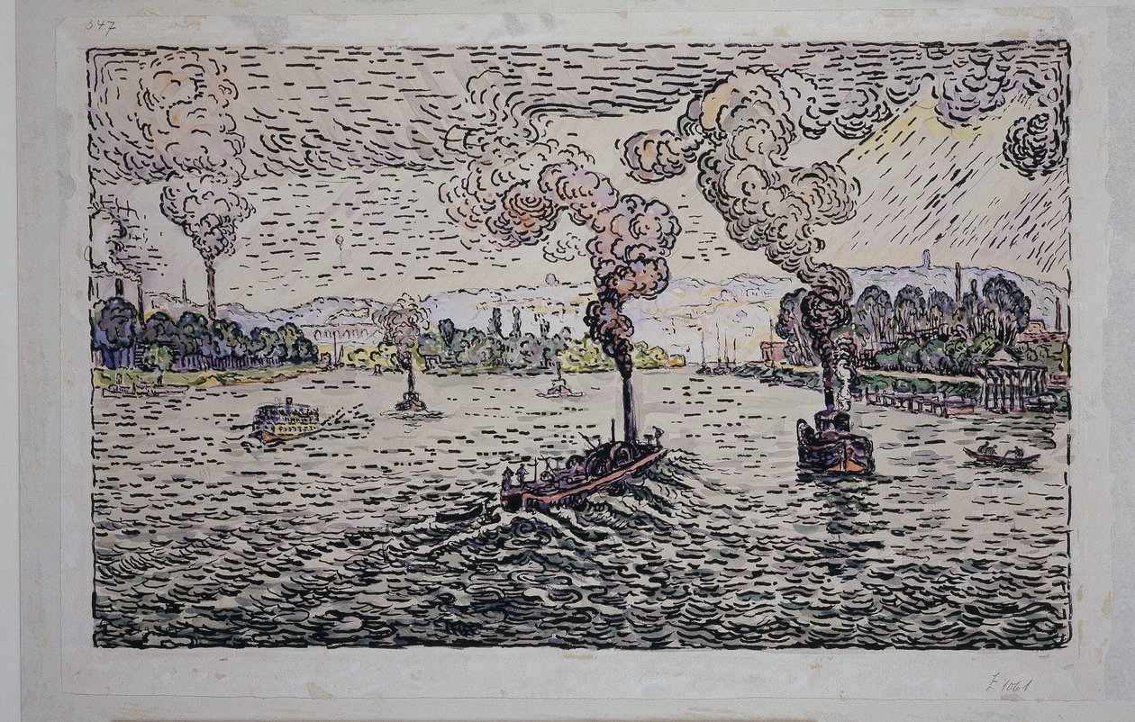 Senna con piroscafi da Paul Signac