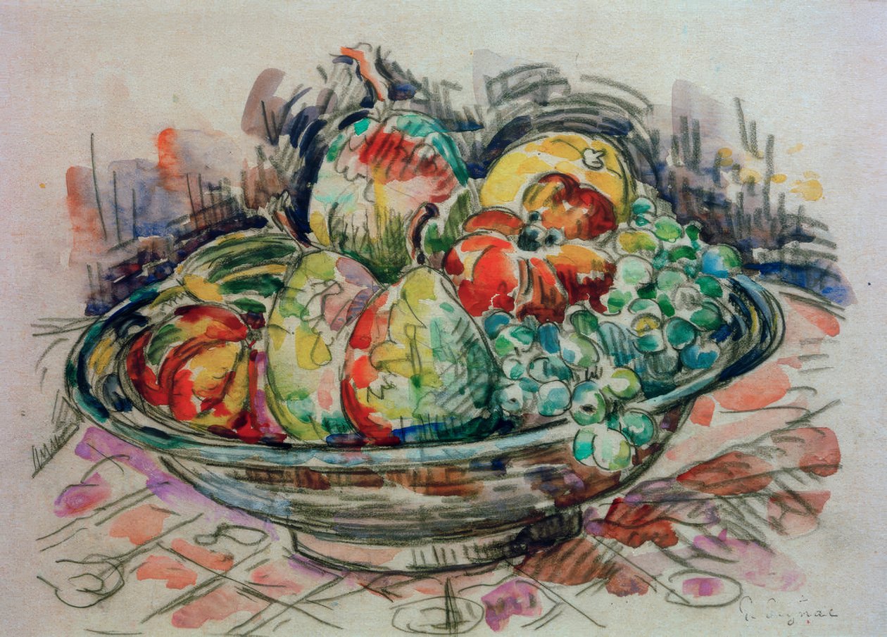 Natura morta con ciotola di frutta da Paul Signac