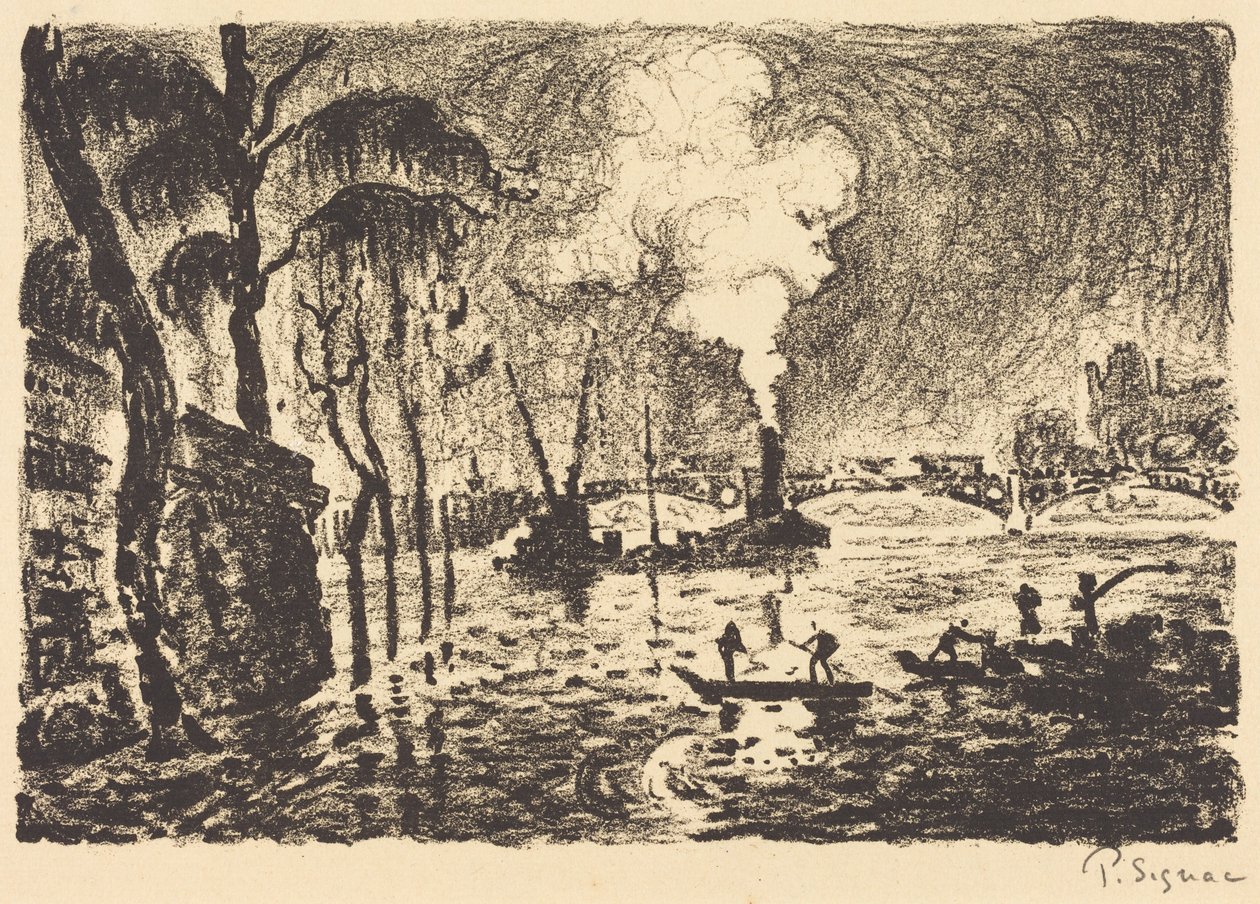 La Senna in piena nel 1910 da Paul Signac