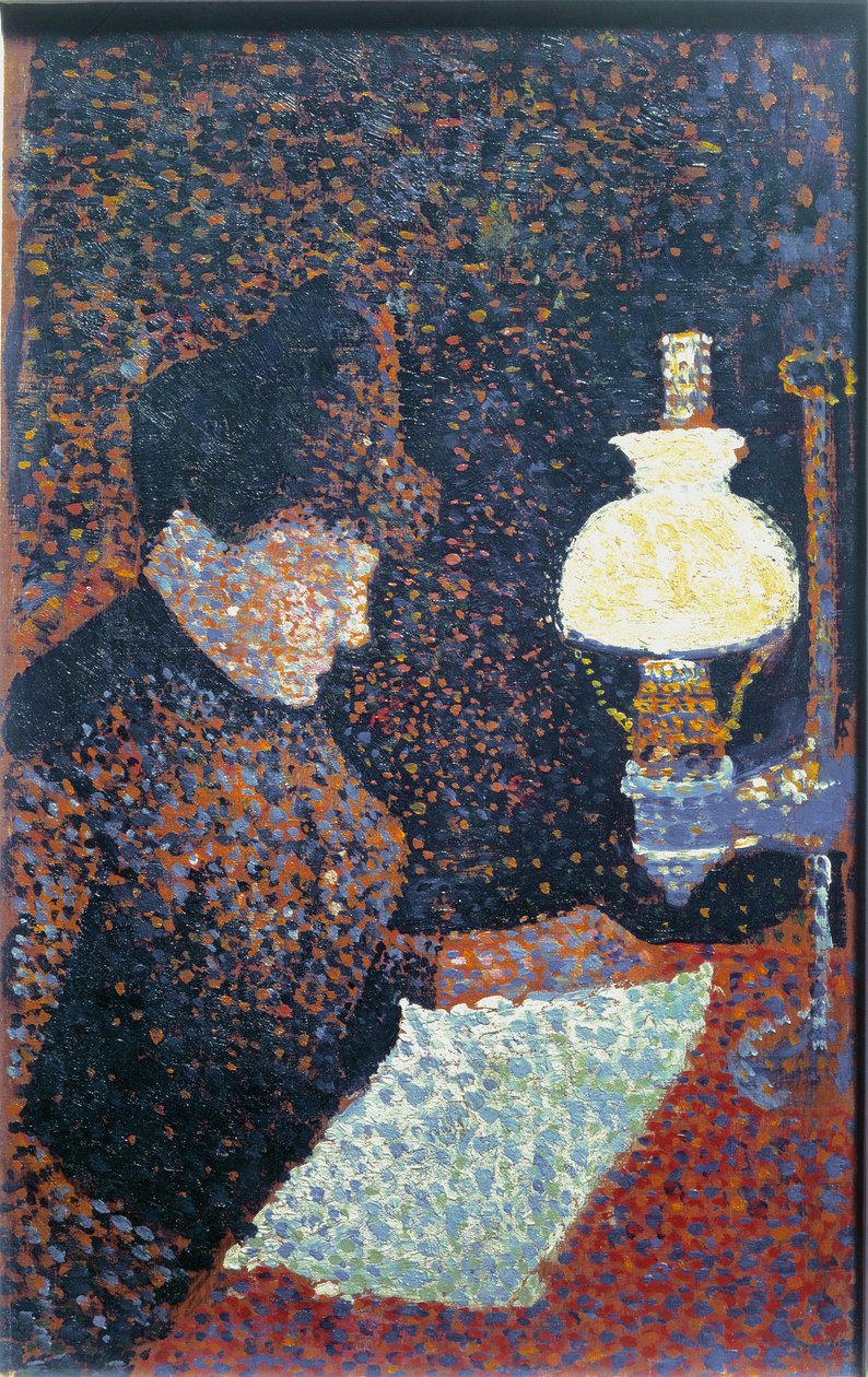 Donna sotto la lampada da Paul Signac