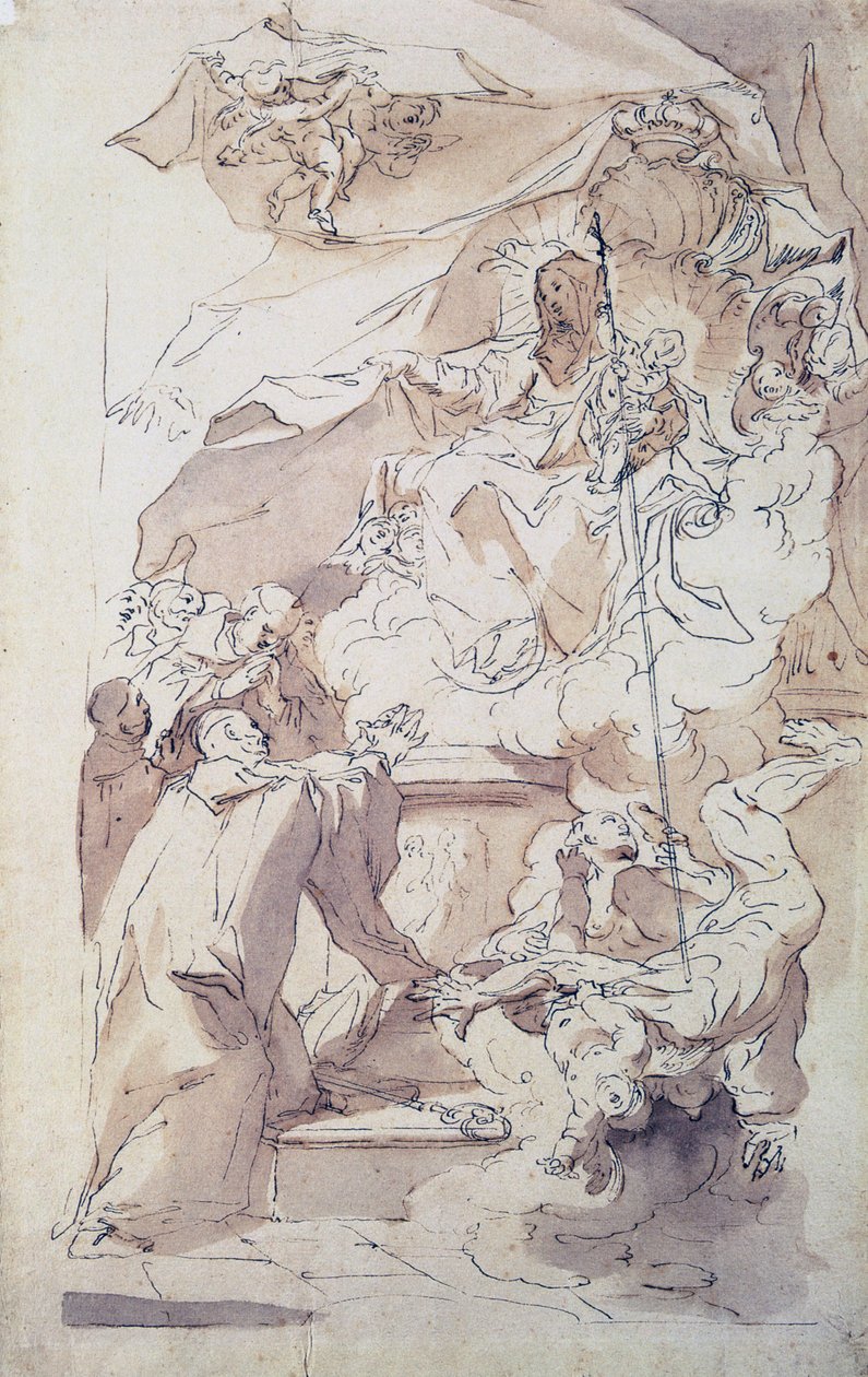 La Vergine e il Bambino Gesù con San Bernardo, XVIII secolo da Paul Troger