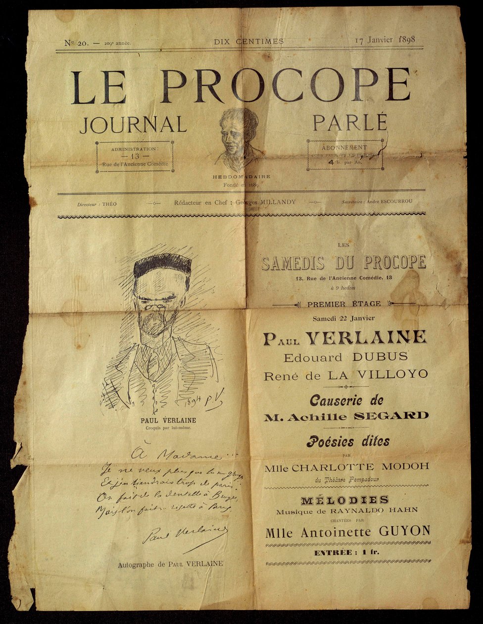 Journal du Procope, caffè parigino da Paul Verlaine
