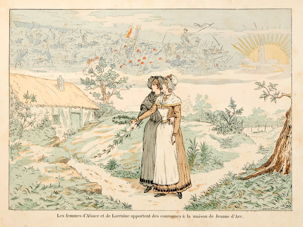 Illustrazione tratta dal libro “Joan of Arc” di Theodore Cahu e illustrata da Paul De Semant (1855-1915): Allegoria alla memoria di Giovanna d