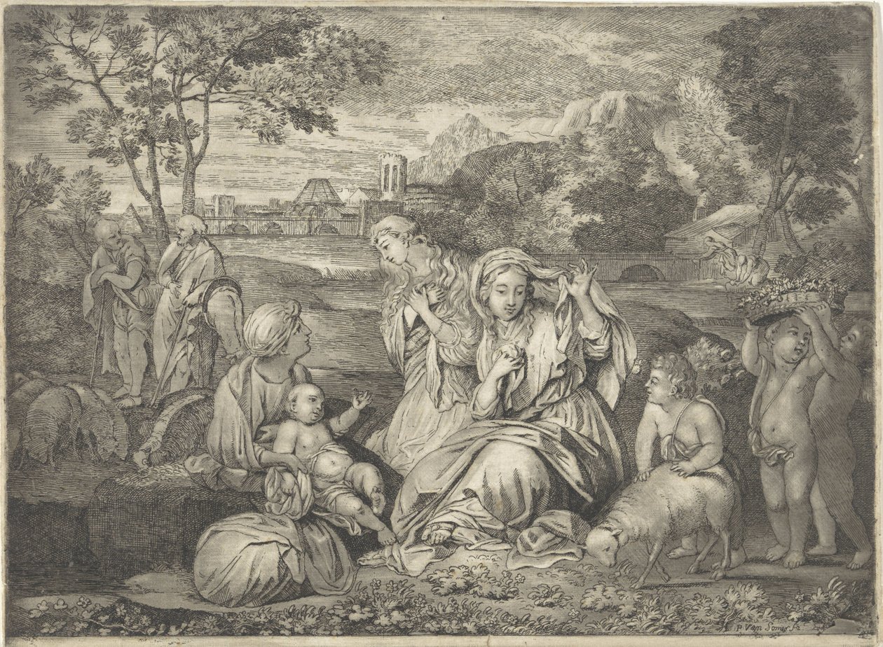 Mosè nel cestino di giunchi da Paul van Somer (II)
