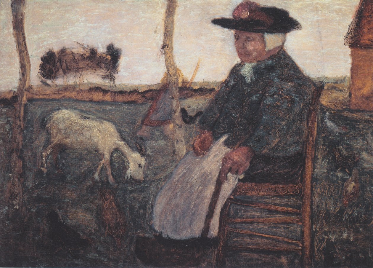 Vecchia contadina con capra da Paula Modersohn Becker