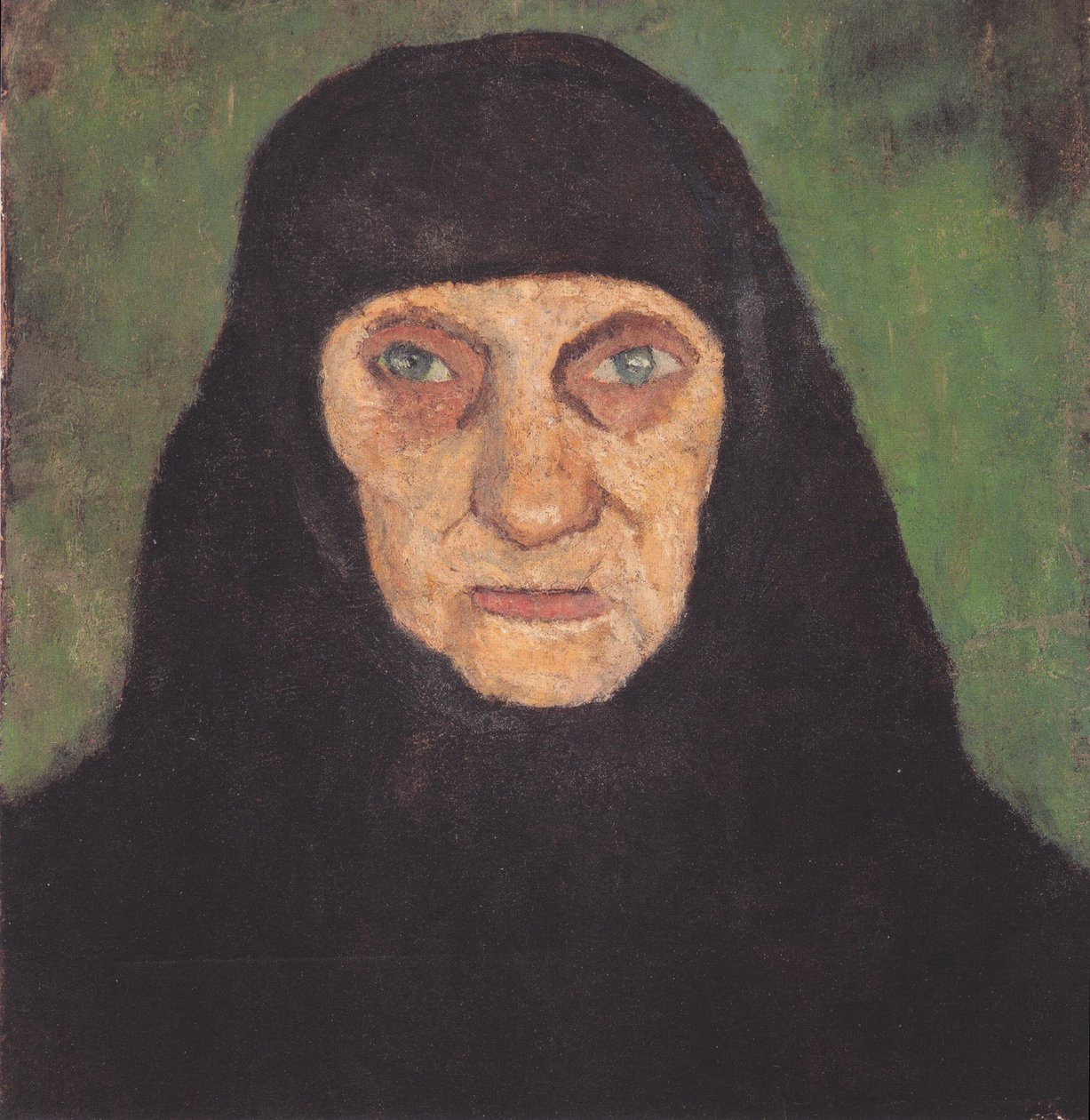 Testa di una vecchia donna con fazzoletto nero da Paula Modersohn Becker