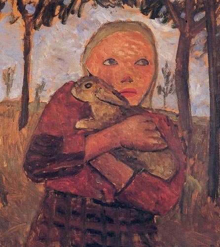 Ragazza con coniglio da Paula Modersohn Becker