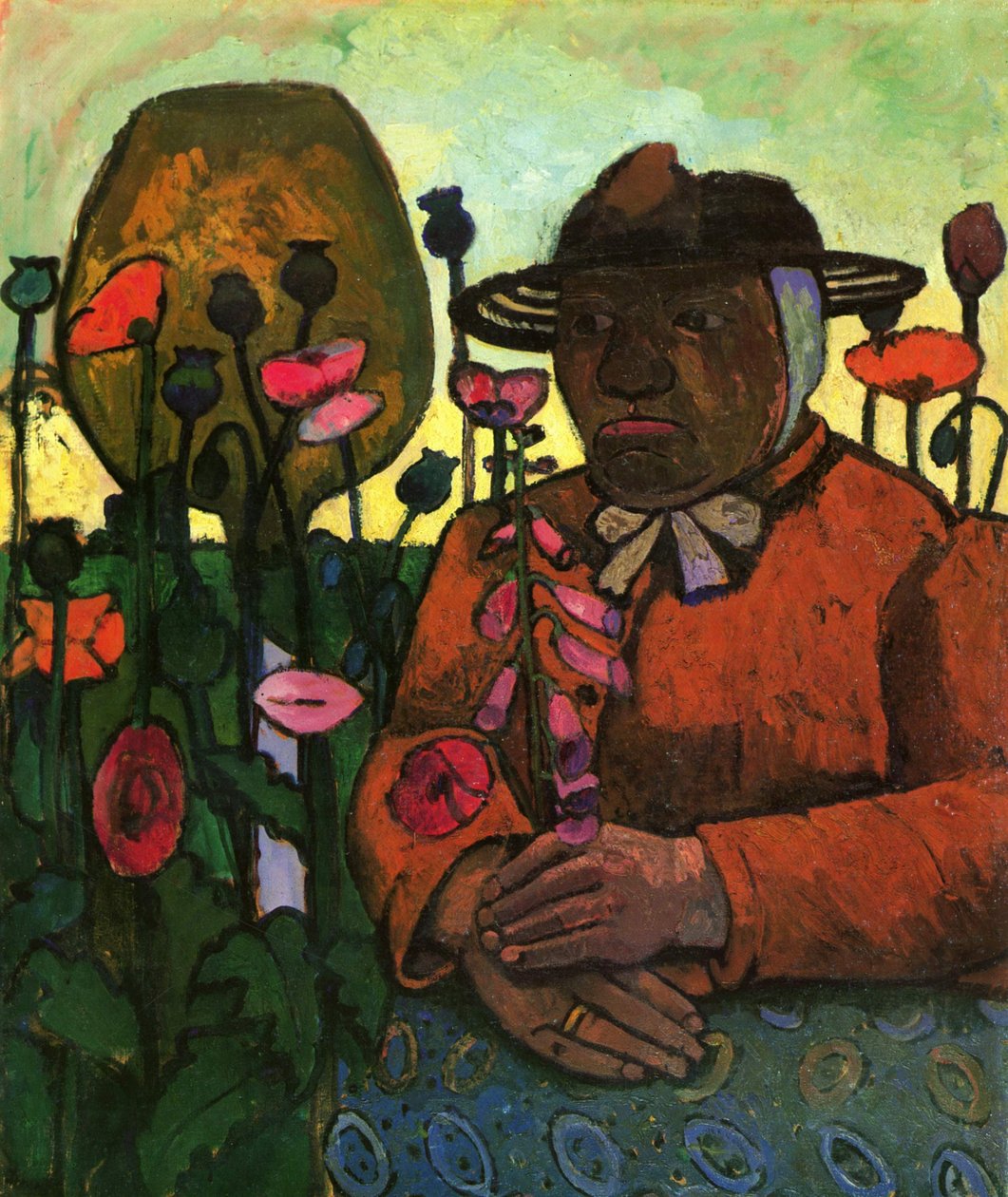 Vecchia donna del ricovero nel giardino con una sfera di vetro da Paula Modersohn Becker